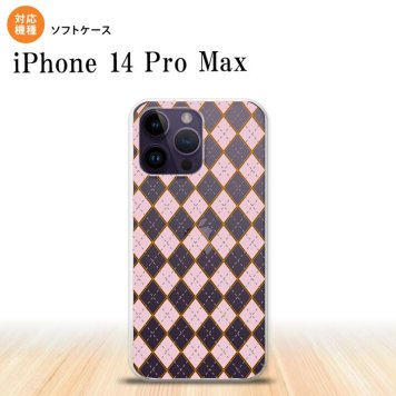 iPhone14 ProMax iPhone14 Pro Max スマホケース 背面ケースソフトケース アーガイル クリア ピンク 2022年 9月発売 nk-i14pm-tp1412