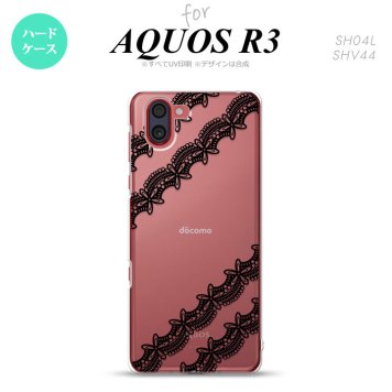 SH-04L SHV44 R3 AQUOS R3 スマホケース カバー レース 帯 A 黒 nk-r3-1096