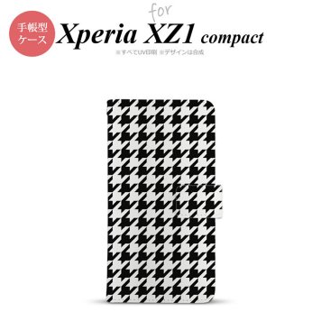【手帳型 スマホ カバー ケース】【SO02K】【エクスペリア XZ1】手帳型 ケース SO-02K スマホ カバー Xperia XZ1 Compact エクスペリア 千鳥柄(大) 黒白 nk-004s-so02k-dr928【メール便送料無料】