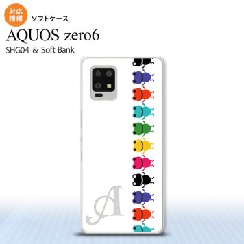 SHG04 SHG04 ZERO6 AQUOS zero6 スマホケース ソフトケース カエル かえる 帯 A 白 +アルファベット メンズ レディース nk-zero6-tp671i