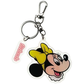 ディズニーレトロ/ミニーマウス ダイカットアクリルキーホルダー スケーター ※送料無料(ポスト投函)