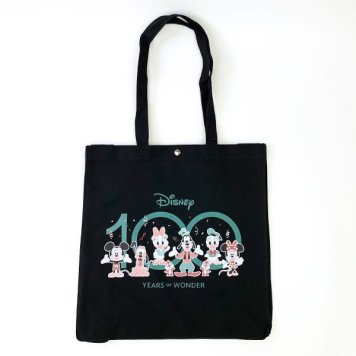 ディズニー 100周年 ミッキー キャンパストートバッグ （ブラック） Disney