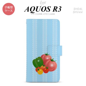 SH-04L/SHV44 AQUOS R3 手帳型スマホケース カバー ベジタブル トマト  nk-004s-r3-dr666