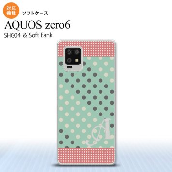 SHG04 SHG04 ZERO6 AQUOS zero6 スマホケース ソフトケース ドット 水玉 C ミント ピンク +アルファベット メンズ レディース nk-zero6-tp1651i