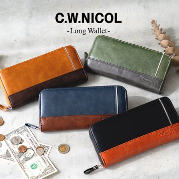 C.W.ニコル 財布 長財布 ラウンドファスナー フクロウ 縁起財布 フロントポケット付き メンズ レディース 人気 おしゃれ ギフト プレゼント