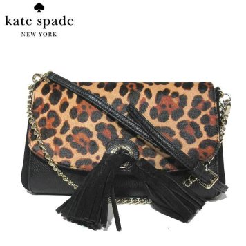 ケイト・スペード アウトレット kate spade ショルダーバッグ WKRU5417-006 ハラコ×レザー レオパード柄 チェーンショルダー 斜め掛け greer / sequoia avenue / blackmulti(006)：ブラックマルチ