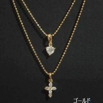 ネックレス ペンダント レディースアクセサリー アクセサリー ファッション 定番 キュービック ダブル クロス ハート ジルコニア レディース 女性 女性用 首飾り アクセ アクセサリ 装飾 模造ダイヤモンド 模造ダイヤ
