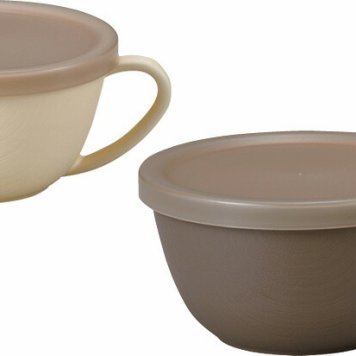 春の贈り物便りアースカラー 抗菌スープカップ2P エコ カップ：14.5×12×6.5cm、フタ：直径12.4×1cm