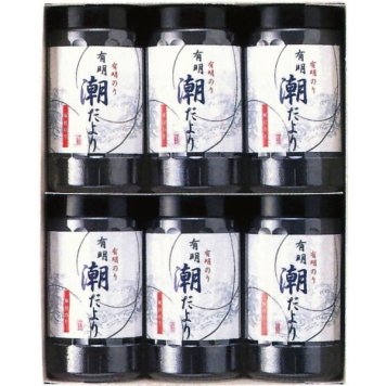 有明潮だより [26-2898-065] SY-30 味付海苔 味付のり 卓上 詰め合わせ 有明海産 磯の香り パリパリ 6本入り グルメ 食品 常温 保存食 非常食 惣菜セット 内祝い お返し お祝い ギフト 贈り物 プレゼント