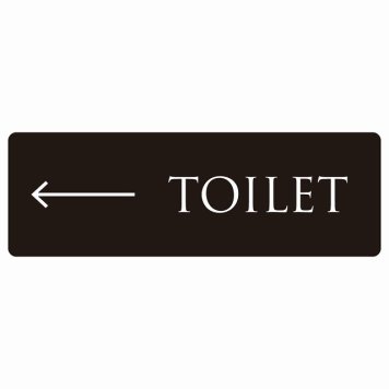 トイレ 案内 シール TOILET 文字タイプ ブラック ホワイト 左 矢印 長方形 方向案内 進路ドア 防水 屋内 屋外 サインステッカー ピクトサイン トイレマーク表示 案内 注意 施設 御手洗 TOILET おしゃれ シンプル 安全対策
