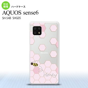 SH-54B SHG05 AQUOS sense6 スマホケース ハードケース ハニー クリア ピンク メンズ レディース nk-sens6-1687