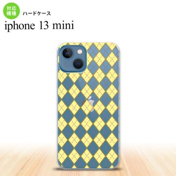 iPhone13mini iPhone13 mini ケース ハードケース アーガイル クリア 黄  nk-i13m-1406