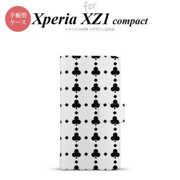 【手帳型 スマホ カバー ケース】【SO02K】【エクスペリア XZ1】手帳型 ケース SO-02K スマホ カバー Xperia XZ1 Compact エクスペリア トランプ(クラブ) 黒 nk-004s-so02k-dr531【メール便送料無料】