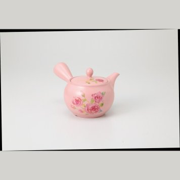 桃色バラ急須 陶器 常滑焼 やきものの里から、暮らしを贈ります。　ギフト 食器 セット テーブルウェア