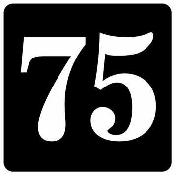番号シール ナンバー シール 27x27cm ブラック 数字 75 案内板 野球 スポーツ 道具 イベント会場 会議室 部屋番号 店舗 レストラン 飲食店 ショップ ストア 席番号 テーブル