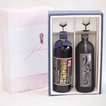 本格麦焼酎贈り物ギフトボックスセット 麦焼酎独奏会 国産麦27°(大分県)720ml麦焼酎りさいたる30°(大分県)720ml