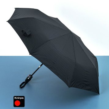 Knirps T.220 自動開閉 折りたたみ傘 8本骨 53cm クロス柄 ブラック メンズ軽量/おしゃれ/風に強い/折り畳み傘/
