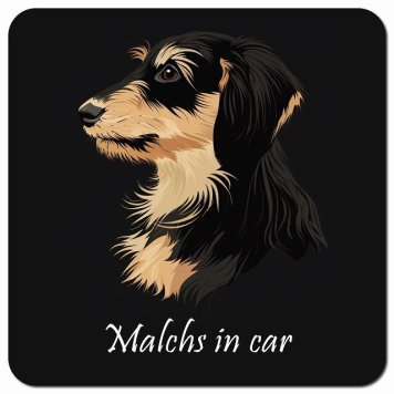 イラスト付 Dog in Car マルックス Aタイプ カーサイン 車 マグネットステッカー 犬 マグネット 強力 13x13cm 正方形 おしゃれ かわいい ドラレコステッカー 安全対策 危険運転 煽り運転 アニマル 動物 犬種別 屋外 防水 屋内