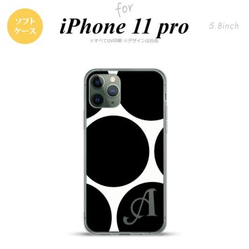 iPhone11Pro iPhone11 Pro スマホケース ソフトケース 水玉 B 白 黒 +アルファベット メンズ レディース nk-i11p-tp1114i