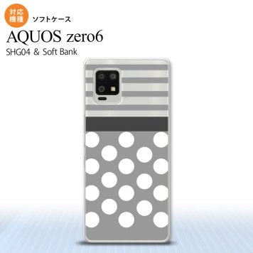 SHG04 SHG04 ZERO6 AQUOS zero6 スマホケース ソフトケース ドット ボーダー グレー メンズ レディース nk-zero6-tp781