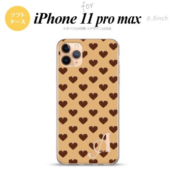 iPhone11ProMax iPhone11pro max スマホケース ソフトケース ハート B 茶 +アルファベット メンズ レディース nk-i11pm-tp171i
