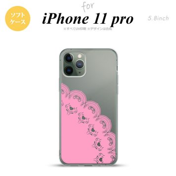 iPhone11Pro iPhone11 Pro スマホケース ソフトケース レース A ピンク メンズ レディース nk-i11p-tp724