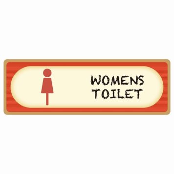 トイレ 案内 シール WOMENS レトロ デザイン 長方形 ドア 防水 屋内 屋外 サインステッカー ピクトサイン トイレマーク表示 案内 注意 施設 御手洗 TOILET おしゃれ シンプル 安全対策