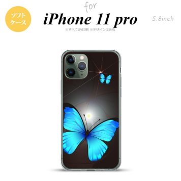 iPhone11Pro iPhone11 Pro スマホケース ソフトケース バタフライ 蝶 B 黒 メンズ レディース nk-i11p-tp214