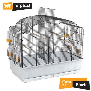 イタリアferplast社製 鳥かご おしゃれ カント ブラック Cant Black 鳥籠 ゲージ フルセット カナリア セキセイインコ 小型鳥用　バード　かご