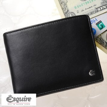 Esquire 二つ折り財布 小銭入れあり Harry Scheintasche ブラック