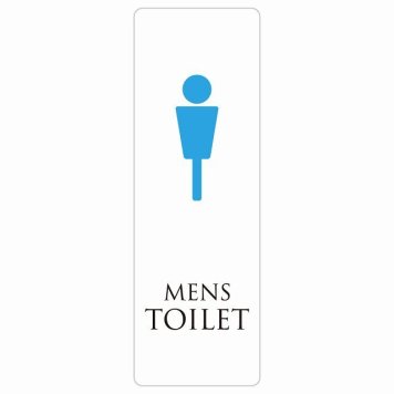 トイレ 案内 シール MENS ホワイト＆カラー 長方形 縦 ドア 防水 屋内 屋外 サインステッカー ピクトサイン トイレマーク表示 案内 注意 施設 御手洗 TOILET おしゃれ シンプル 安全対策