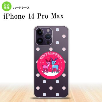 iPhone14 ProMax iPhone14 Pro Max スマホケース 背面ケース ハードケース トナカイ ワッペン ピンク 2022年 9月発売 nk-i14pm-621