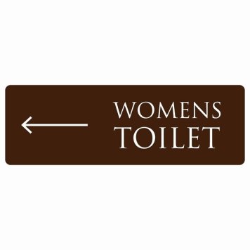 トイレ 案内 シール WOMENS 文字タイプ ブラウン ホワイト 左 矢印 長方形 方向案内 進路ドア 防水 屋内 屋外 サインステッカー ピクトサイン トイレマーク表示 案内 注意 施設 御手洗 TOILET おしゃれ シンプル 安全対策