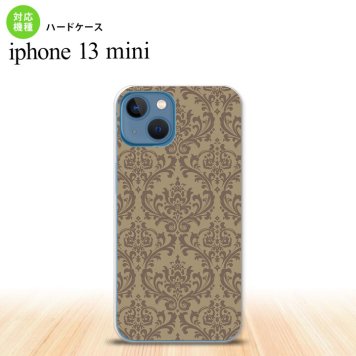 iPhone13mini iPhone13 mini ケース ハードケース ダマスク A ベージュ 茶  nk-i13m-460
