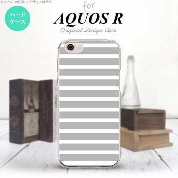【SH03J】【スマホケース/スマホカバー】【アクオス R】SH03J スマホケース AQUOS R SH-03J カバー アクオス R ボーダー グレー×白 nk-sh03j-706【メール便送料無料】