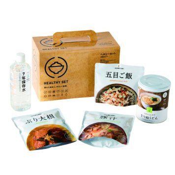 IZAMESHI(イザメシ) イザメシ ヘルシーセット 1人1日セット 長期保存食 非常食 3年保存 非常食セット 保存食セット ギフト 贈り物 内祝 プレゼント 長期保存食 防災非常食 長期 保存 備蓄食品 防災 防災食品セット ご飯 アルファ化米 五目ご飯 豚汁 ぶり大根 うどん 美味しい 常温 一日セット