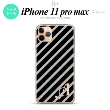 iPhone11ProMax iPhone11pro max スマホケース ハードケース ストライプ 黒 グレー +アルファベット メンズ レディース nk-i11pm-712i