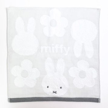 ミッフィー miffy ウォッシュタオル GY グレー   34×35 日本製 西川