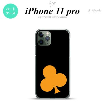 iPhone11Pro iPhone11 Pro スマホケース ハードケース トランプ クラブ 黒 オレンジ メンズ レディース nk-i11p-543