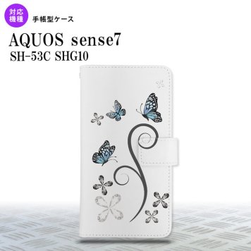 sense7 sense7 手帳型スマホケース カバー バタフライ 蝶 黒 2022年 11月発売 nk-004s-sens7-dr221