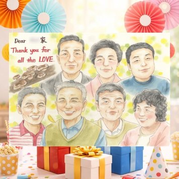 誕生日のお祝いに、見ると笑顔になる似顔絵を贈りませんか。 贈り物 家族 似顔絵 ギフト 手描き 名入れ プレゼント 誕生日 お祝い 家族 記念日 記念 大人数 祖父 両親 ご両親 祖母 家族 名入れ 下書き確認 修正無料 一生もの 似てる 宝物 そっくり 宝物 家族 一生もの ブライダルギフト 節目 おすすめ カラフル バレンタインデー イラスト 快気祝い 結婚祝い 感激 クリスマス 喜ばれる