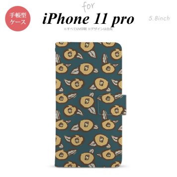 iPhone11Pro iPhone11 Pro 手帳型スマホケース カバー つばき 紺  nk-004s-i11p-dr1703