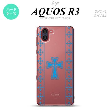 SH-04L SHV44 R3 AQUOS R3 スマホケース カバー ゴシック クリア 水色 nk-r3-1006