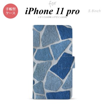 iPhone11Pro iPhone11 Pro 手帳型スマホケース カバー ピクチャ 石畳 青  nk-004s-i11p-dr734