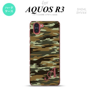 SH-04L SHV44 R3 AQUOS R3 スマホケース カバー タイガー 迷彩 B 緑 +アルファベット nk-r3-1173i
