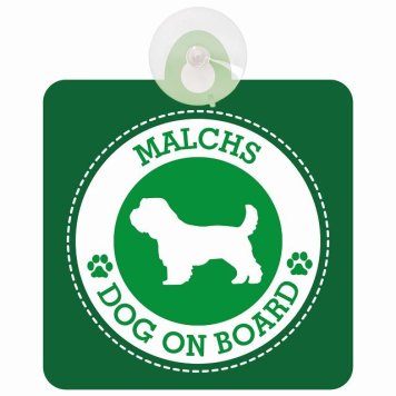 セーフティサイン DOG ON BOARD Malchs マルックス グリーン 安全運転 車内用 吸盤タイプ 煽り運転対策 収れん火災防止タイプ 安全対策 カーサイン 吸盤 肉球マーク