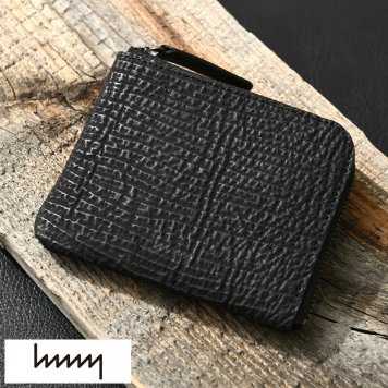 hmny casual 鮫革 コンパクト財布 限定モデル シャークブラック