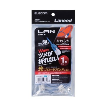 エレコム 【メール便での発送商品】やわらかLANケーブル CAT6A 1.0m ブルー LD-GPAYT/BU10