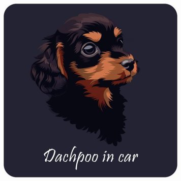 ドッグ カーステッカー イラスト付 Dog in Car ダップー Aタイプ セーフティサイン 犬種別 正方形 13x13cm シール リア あおり運転対策 Dog Sticker 屋外 屋内 防水 かわいい おしゃれ 安全対策 カーサイン