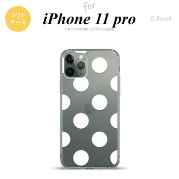 iPhone11Pro iPhone11 Pro スマホケース ソフトケース ドット 水玉 A 白 メンズ レディース nk-i11p-tp006